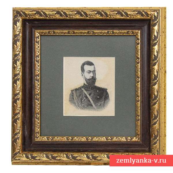 Портрет Николая II на шелке