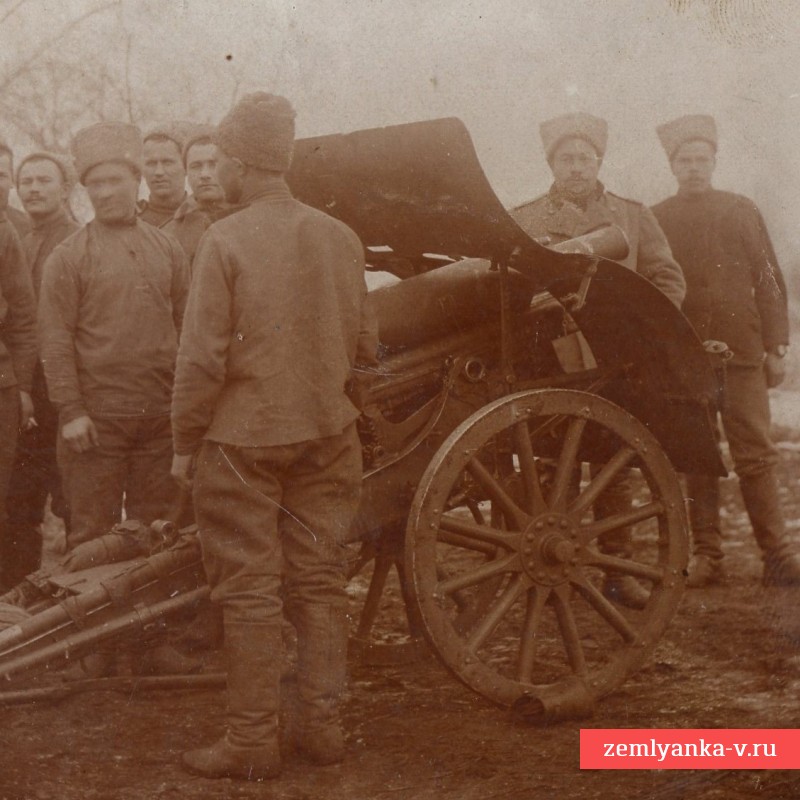 Фото артиллеристов возле горной пушки, 1914 – 1917 гг