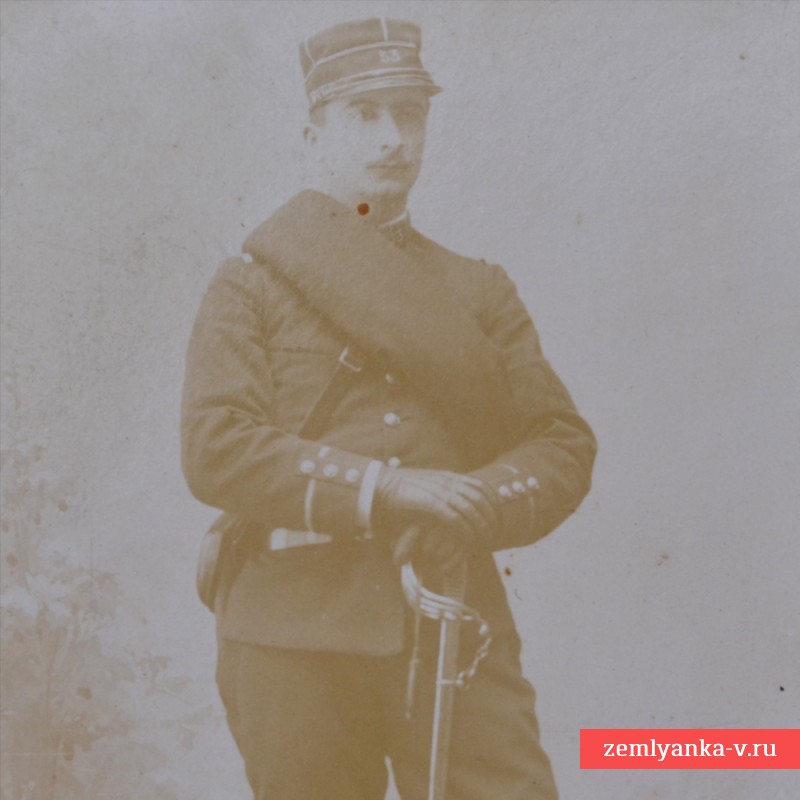 Фото французского офицера с пехотной шпагой образца 1882 года