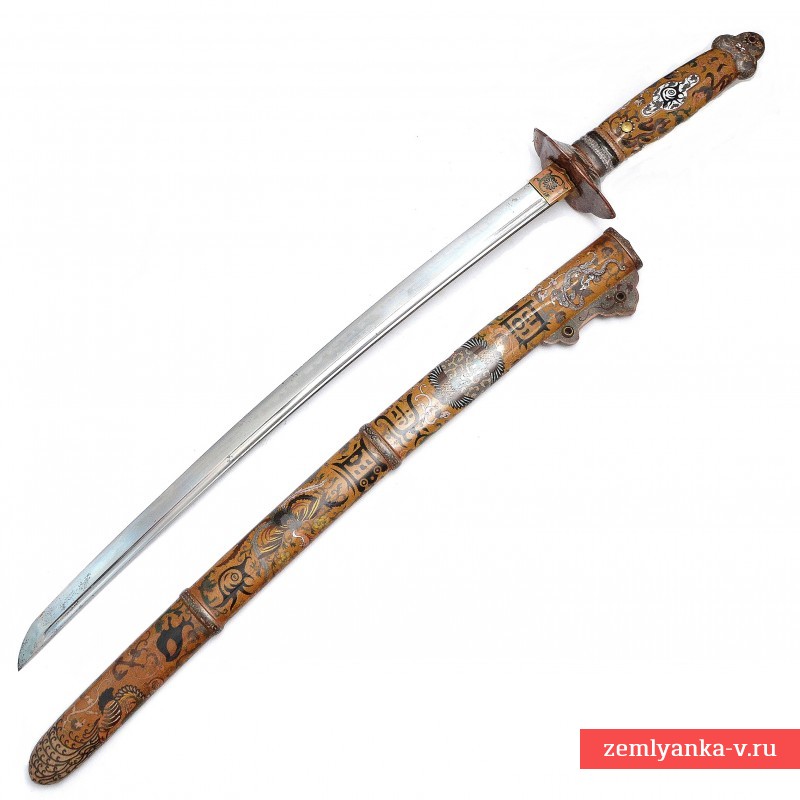 Японский меч «тати» в оправе «косираэ», выполненной в технике «клуазоне»