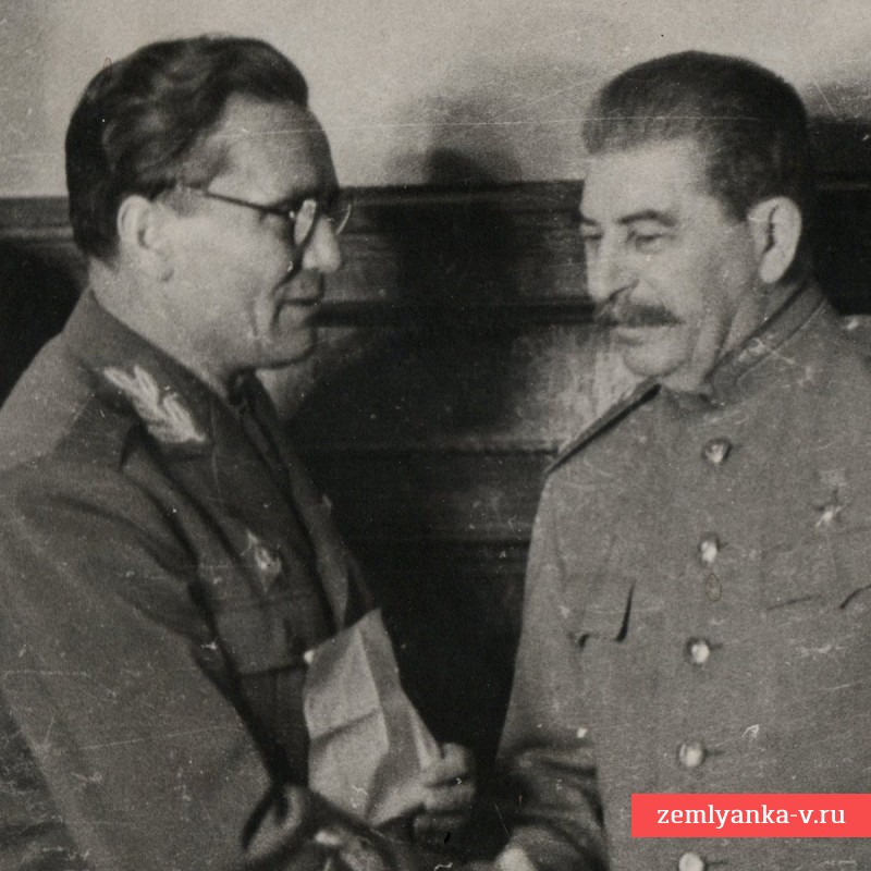 Фото И.В. Сталина с маршалом Югославии И.Броз-Тито