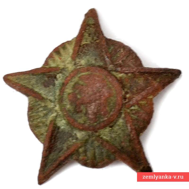Звезда образца 1918 года в сиянии от нагрудного знака (?)