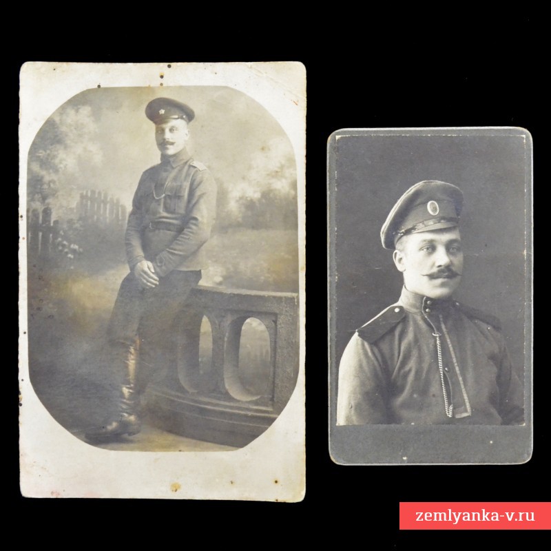 Лот из двух фото военнослужащего русской гвардии, а впоследствии – эстонской армии