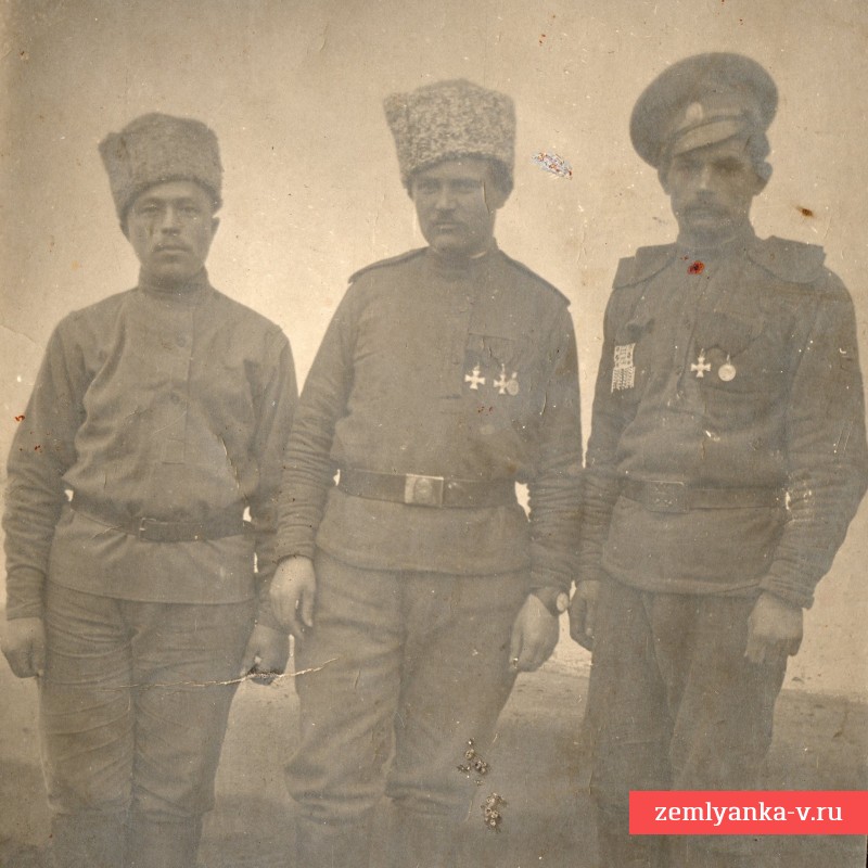 Фото георгиевских кавалеров - нижних чинов пехоты, 1915 г. 