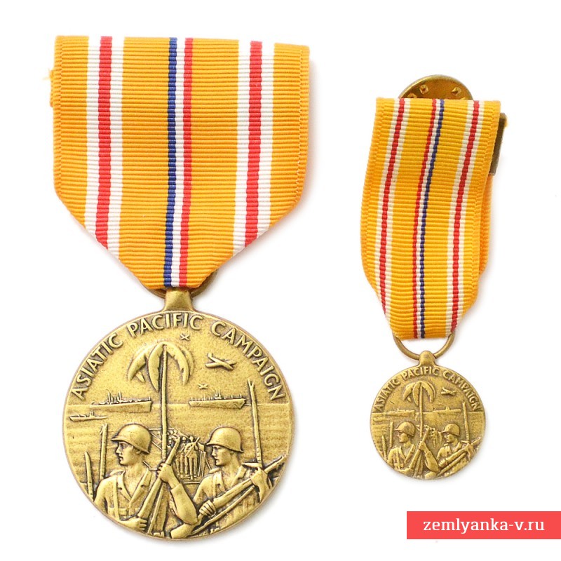 Медаль Азиатско-Тихоокеанской кампании во Второй Мировой войне, с миниатюрой 