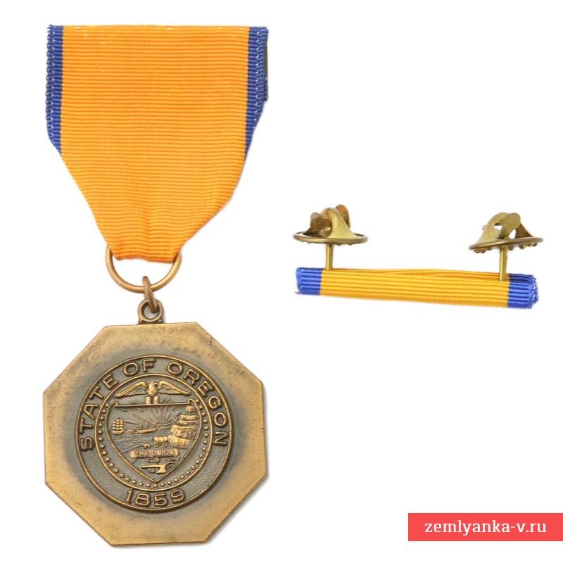 Именная медаль Национальной гвардии штата Орегон за заслуги, с планкой