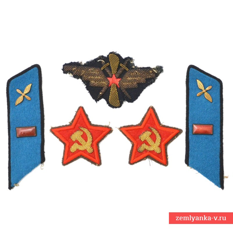 Комплект знаков различия старшего политрука ВВС РККА образца 1935 года