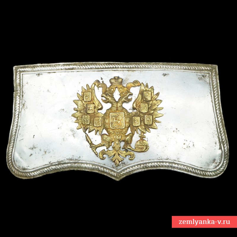 Серебряная крышка от  лядунки офицера пехоты РИА образца 1857 года