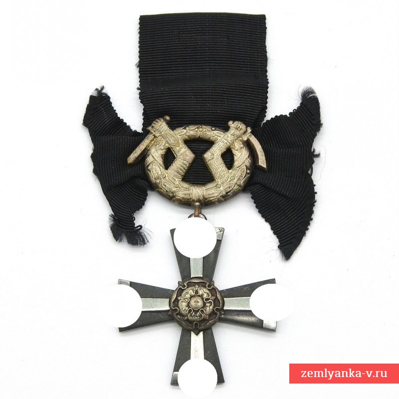 Финский крест свободы 4 класса с мечами для вдов, 1941 г.