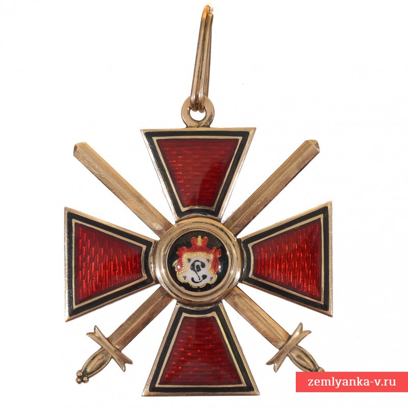 Знак  ордена Св. Равноапостольного Князя Владимира 3 степени с мечами