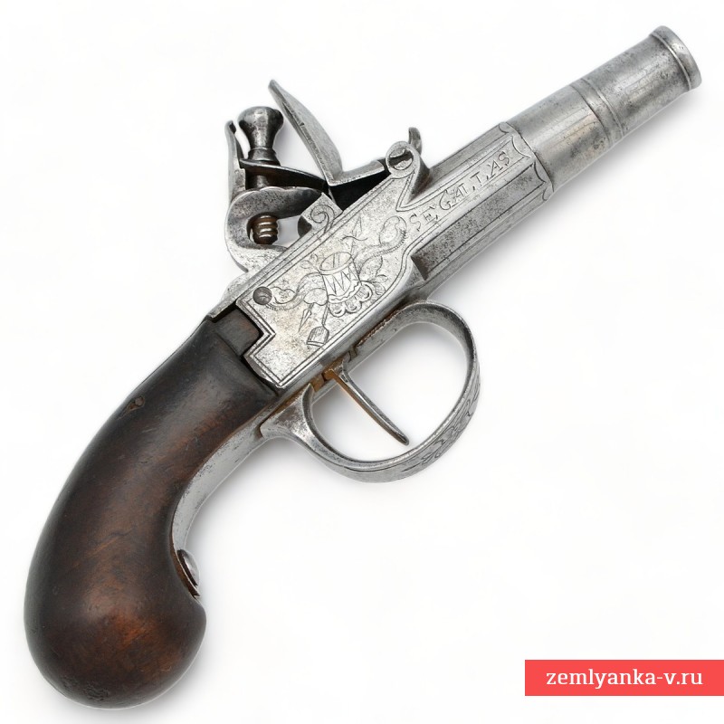 Жилетный английский пистолет с кремневым замком типа «терцероль»