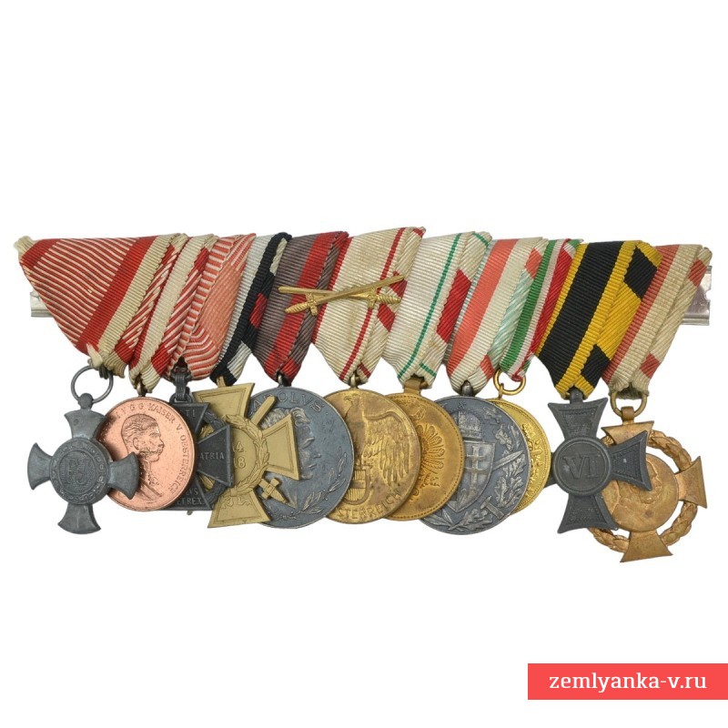 Наградная колодка унтер-офицера Австро-Венгерии – ветерана ПМВ